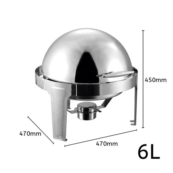 SOGA 6L Chafing Dish Round Roll Top - Picture 6 of 8